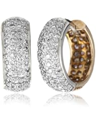 Sethi Couture "Simple Elegance" Pink and White Diamond Huggie Earrings