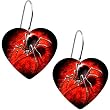 Handcrafted Heart Black Widow Spider Earrings