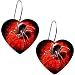 Handcrafted Heart Black Widow Spider Earrings