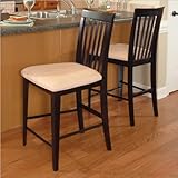 Atlantic Furniture Montreal Pub Chair in Antique Walnut (Set of 2)