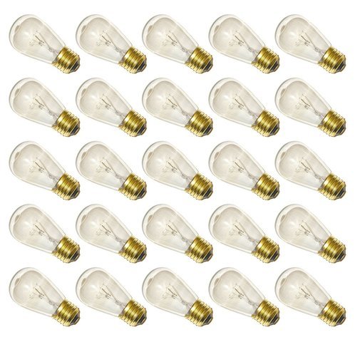 Ciata Lighting 11S14C 11W S14 Clear Sign Bulb, 25 Pack