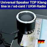 Universal mini speaker mit sd-card slot, fm/UKW Radio, Akkubetrieb, TOP Klang