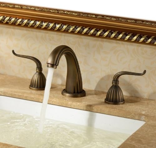 VINES (TM) Contemporary Bathroom Sink Faucet Luxury Classic Antique Inspired Solid Brass Deck Mount Two Handles Bathroom Sink Faucet Bath Tub Mixer Taps