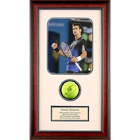 Novak Djokovic Autographed Tennis Ball Shadowbox