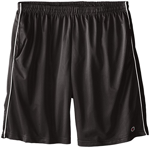 Champion Men's Big-Tall Mesh Shorts with Piping, Grey, 6X