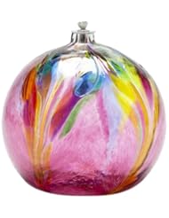 Lawn & Patio: Kitras 6-Inch Oil Lamp Art Nouveau, Pink - Kitras Art Glass Inc.
