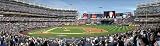 New York Yankees 2009 First Pitch At Yankee Stadium Stadium Panoramic Print (you choose frame and mat color)