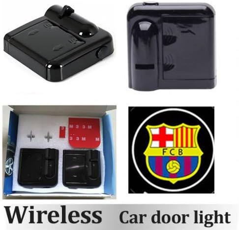 2pcs Universal Car Projection LED Projector Door Shadow Light Welcome Light Laser Emblem Bassa Team Logo Wireless Welcome door light No Drilling Required
