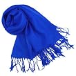 Soft Pashmina Scarf Shawl Wrap With Tassel Ends - Royal Blue, Gift Idea