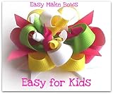 KIDS CRAFT KIT, Hair Bow Maker, 2 kits,Orange & summer colors,childrens How to Make Hair Bows,ez for kids,with Ribbon,instructions for Ages 7 & Up.Great Birthday gift!