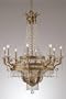 Paris Flea Twelve light Crystal Chandelier, 43"Hx34"W, AGED BRONZE