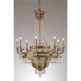 Paris Flea Twelve light Crystal Chandelier, 43"Hx34"W, AGED BRONZE