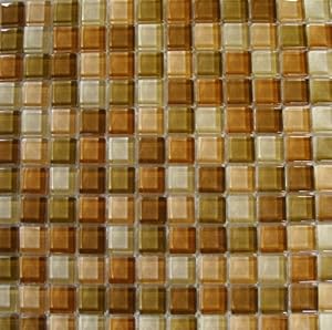 Bathroom Accessories Ideas on Interceramic Insbg1x1corct Shimmer Blends Mosaic Glass Tile 1 By 1