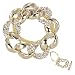 Chain Link Circle Gold-tone Rhinestone Brooch Pin Chain Link Circle Gold-tone Rhinestone Brooch Pin