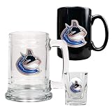 Vancouver Canucks 15 Oz. Tankard, 15 Oz. Ceramic Mug & 2 Oz. Shot Glass NHL Gift Set