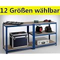 Mammut� Schwerlastregal Mustang - 12 Gr��en w�hlbar - 175kg Tragkraft/Boden, pulverbeschichtet blau, 90x180x45