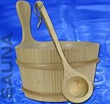 SAUNA BAD SET 3tlg Kuebel, Kelle, Kunststoffeinsatz original ELECSA 9992