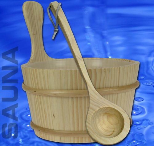 SAUNA BAD SET 3tlg Kübel, Kelle, Kunststoffeinsatz Modell ELECSA 9992
