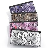 LuLu Evening Clutch Purse - Faux Snakeskin - Brown, Pink or Purple (Brown)