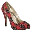 Women's Mossimo&reg; Vida Peep-Toe Pumps - Red Plaid