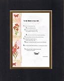 Touching and Heartfelt Poem for Mothers - To The Mother Of My Wife Poem on 11 x 14 inches Double Beveled Matting (Black on Gold)
