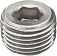 Merit Brass Stainless Steel 316 Pipe Fitting, Hex Countersunk Plug, Class 1000, 1/4" NPT Male