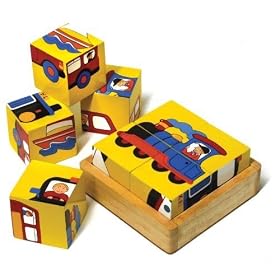 Fair Trade Wooden Blocks Jigsaw Puzzle - Transport Theme
