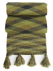 Handmade Alpaca Natural Fiber Ski Scarf - Scottish Plaid in Olive (Large)