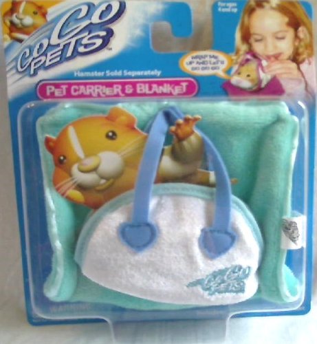 Go Go Pets ****Pet Carrier and Blanket TEAL ****WITH ORIGINAL NAME 'Go Go PETS' Embroidered on it**** (before name change to 'Zhu Zhu PETS' THIS IS A RARE COLLECTIBLE Go Go PETS ITEM. No Longer in Production as Go Go PETS.