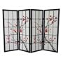 48" Low Cherry Blossom Shoji Room Divider Numbers of Panels: 4, Finish: Black