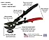 MA75200 Klenk offset 10-1/2" aviation snips, red grips, 1-3/8" left cut
