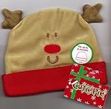 Christmas Infant Reindeer Fleece Beanie Cap Flip Rim