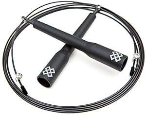 Best Crossfit Speed Jump Rope - For Rogue Rx Exercise Fitness Double Under Workout WODs MMA and Boxing - FREE Training Videos Adjustable Length Long Handles - For Men Women Children - Extra Wire Cable - With 100% Money Back Lifetime Guarantee.