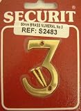 from Securit 50MM BRASS DOOR HOUSE NUMBER No 3