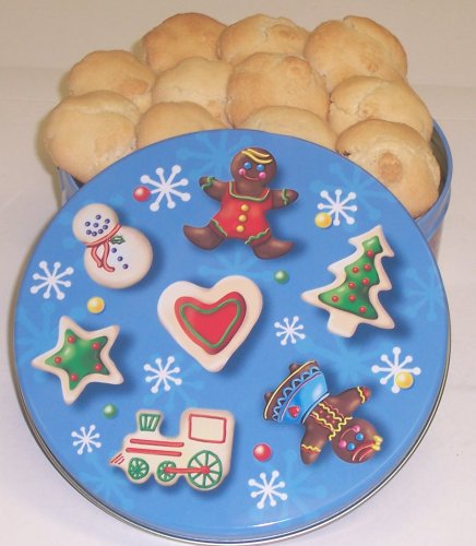 Scott's Cakes 1 lb. Almond Macaroon Cookies in a Christmas Cookie Tin by Almond Pound Cake