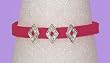 Bracelet - B299 - 3 Crystal Diamond Slide Charms on Jelly Style Bracelet ~ Fuchsia