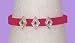 Bracelet - B299 - 3 Crystal Diamond Slide Charms on Jelly Style Bracelet ~ Fuchsia