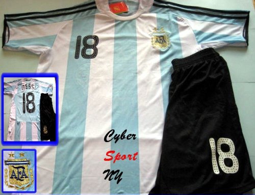 Buy Argentina National Team Soccer Jersey Messi, Home, (FREE Shorts) by CyberSportNY