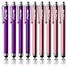 Sty-HD Bundle of 9 Stylus In Princessa Pink & Purple - Capacitive Stylus Touch Screen for iPhone 6 6+ 6 plus 5 4 4s 3 3Gs iPod Touch iPad 2 3 4 5 Air Mini, Samsung Galaxy S5 S4 S3, Note 2 3 4, Droid Bionic Google Nexus 4 5 in StyHD Retail Packaging (Princessa)