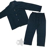Apparel : Bill Blass Blue and Green Plaid Flannel Pajamas for Men