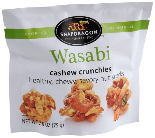 SNAPDRAGON Wasabi Cashew Crunchies, 2.6-Ounce Bags (Pack of 12)