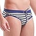 DESMIIT Men's Stripe Style Sports Swimming Trunks Briefs