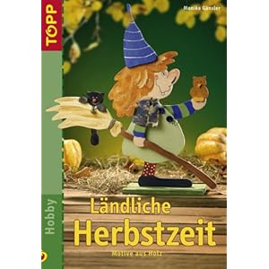 Ländliche Herbstzeit: Motive aus Holz.   Ländliche Holzfiguren für eine witzige und bunte Herbstz
