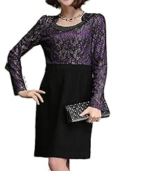 Long Sleeves Short Beaded Lace  Shirt  Dress