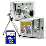 SVP DC-836-Silver 8MP 3x Optical Zoom 2.4 LCD Digital Camera (Free-4GB SDHC Card, a Sturdy Tripod)