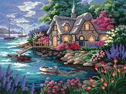 Cottage Cove 16x12 Needlepoint Kit