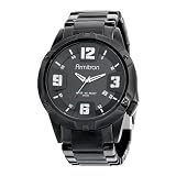 Armitron Mens 204692BKTI Black Plated Stainles