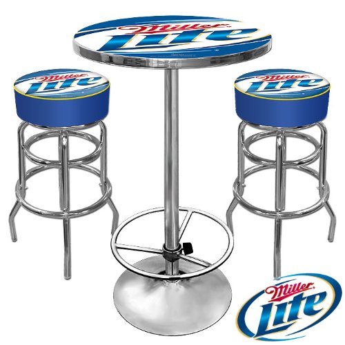 Ultimate Miller Lite Gameroom Combo - 2 Bar Stools and Table