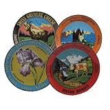 BIA Cordon Bleu Assorted Salad/Dessert Plates, Set of 8, Gift Boxed, Fondue Cheese