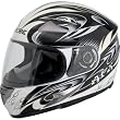 AFX Dare Adult FX-90 Street Motorcycle Helmet w/ Free B&F Heart Sticker Bundle - White/Pearl White